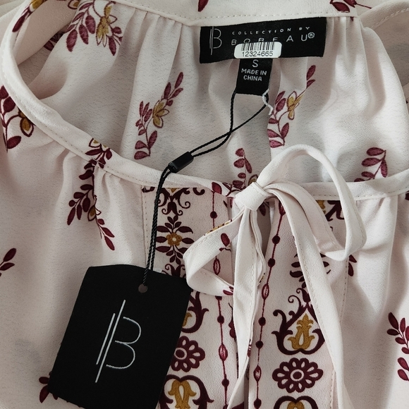B Collection By Bobeau Bridgette Top Women’s Size Small Peasant Top - Picture 7 of 9